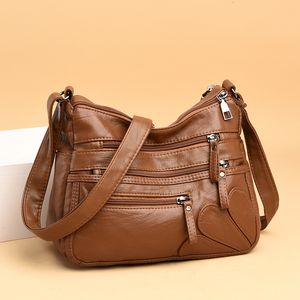 Evening Bags High Quality Women Shoulder Pu Leather Crossbody Multipockets Messenger Flower Patchwork Purse Soft Handbag 230220