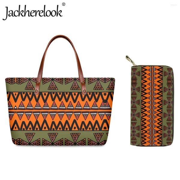 Sacs de soirée Jackhelook Women's Tote Sac Portefeuille Africain Tribal Tribal Modèle Impression de sacs à main