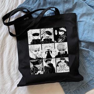 Avondtassen Japanse Jujutsu Kaisen Anime Canvas Tas Harajuku Casual Punk Print Gothic Grote Capaciteit Shopper Vrouwen Schoudertassen