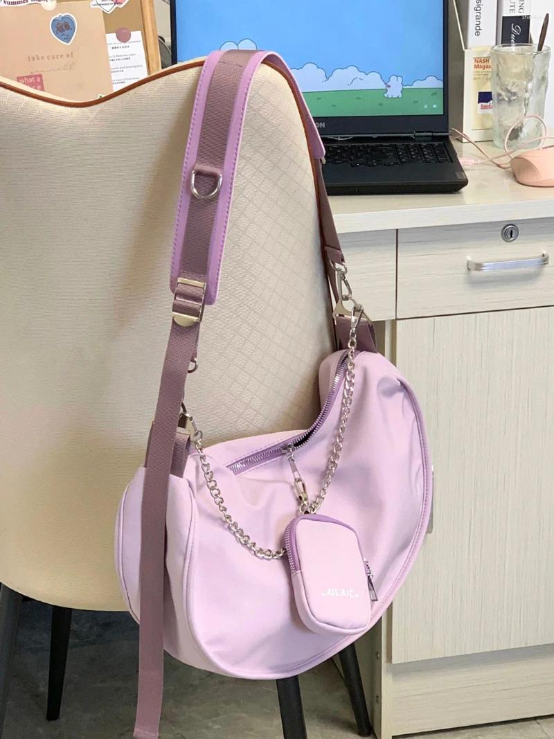 Evening Bags JIAERDI Harajuku Purple Hobos Bag Women Aesthetic Nylon Casual Crossbody Ladies Large Capacity Y2k Handbag Chic