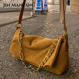 Bolsos de noche Jin Mantang Suedbody Crossbody para mujeres 2024 Tendencias Diseñador Pequeño bolso de cubo de cuero de moda y bolsas de hombro