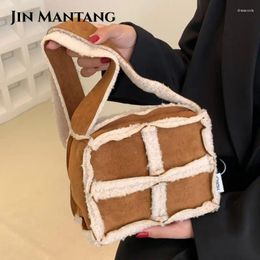 Sacs de soirée Jin Mantang Winter Plux Small Sac Sac Splicing Lamb Lamb Sac à main et sac à main