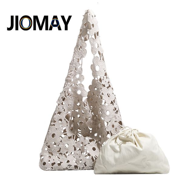 Sacs de soirée JIOMAY dentelle sac à bandoulière 2023 femmes été créateur de mode sacs à main dames évider fleur couleur unie Composite Crochet 230729