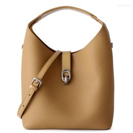 Evening Bags Jonlily Women Genuine Leather Shoulder Bag Small Bucket Female Handbag Totes Casual Crossbody Daybag Purse -KG904