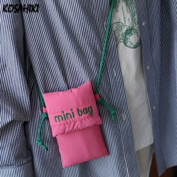 Sacs de soirée Kawaii mignon doux lettre téléphone portable sac étudiants coréens Y2k esthétique épaule bandoulière sacs mode tout match femmes Mini sacs 230804