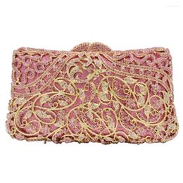 Sacs de soirée KHNMEET Sac de cristal de luxe Rose Diamond Embrayage Mariage Bridal Prom Pochette SC922