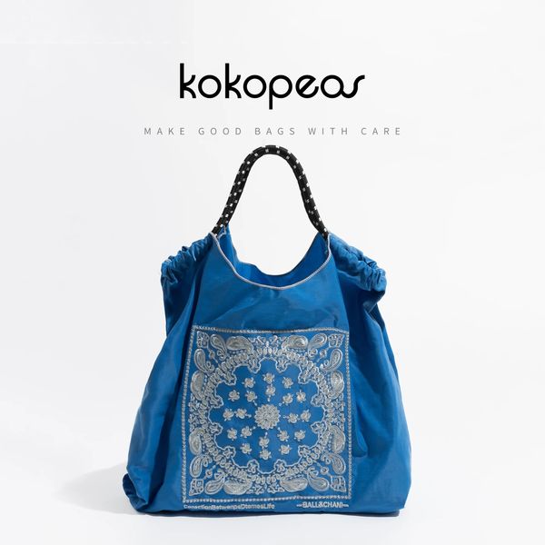 Bolsas de noche Kokopeas Bohemio Ligero Oxford Mujeres Bolsa de compras Patrón japonés Reutilizable Hombro Bolso de comestibles Bolso de mano lavable 231019