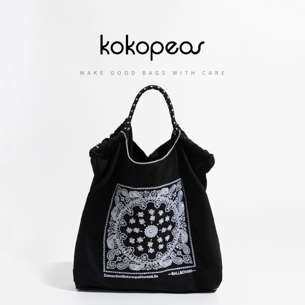 Bolsos de noche KOKOPEAS Dibujos animados Ligero Oxford Mujeres Bolso de compras Patrón japonés Reutilizable Hombro Supermercado Monedero Bolso de mano lavable 230729