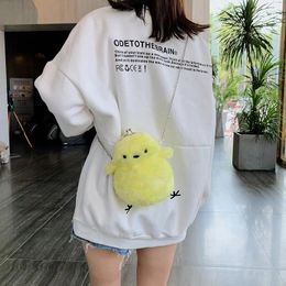 Sacs de soirée coréen dessin animé mignon petit poulet en peluche sac femme fille drôle poupée épaule japonaise chaîne de fourrure messager