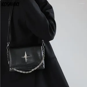 Sacs de soirée coréen élégant bureau dame épaule sous-aisselles sac doux y2k chaîne esthétique sacs à main pour femmes mode chic star mini carré