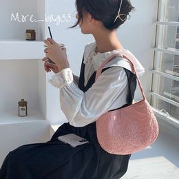 Sacos de noite Moda coreana plissada sacola para mulheres 2023 primavera tendência feminina simples ombro lado senhora bolsas de viagem