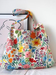 Avondtassen Koreaanse bloemencanvas tas schouder messenger zomer retro mode mori meisje handtas crossbody vrouw pakket