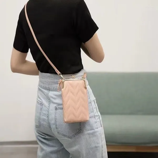 Bolsas de noche Mini bolso de mensajero coreano Monedero Monedero vertical Hombro Cartera larga Teléfono móvil femenino