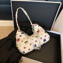 Sacs de soirée Style coréen Toile Sous-bras Sac à main Femme Femmes 2024 Épaule Bandoulière Chaîne Portefeuilles pour femmes Designer Luxe