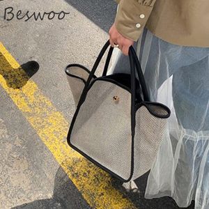 Avondtassen Koreaanse stijltas voor vrouwen grote capaciteit shopper eenvoudige elegante handtassen ontwerper canvas casual schouder 230327