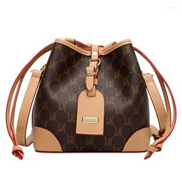 Avondtassen KUROYABU Minitas Vintage bedrukking Emmer Eenvoudig Casual Schoudertas Mode Crossbody Zakelijk Klein Dames Nag