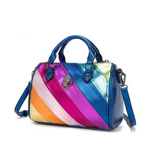 Sacs de soirée Kurt G London Eagle Head Sac à main 2023 Designer de luxe Marque de mode Rainbow Messenger Sac Coloré Couture Seau 231018