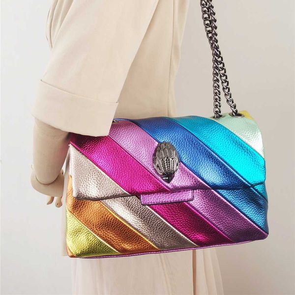 Bolsos de noche Kurt G London multicolor Patchwork Crossbody Bolsos para mujeres Reino Unido Marca Diseñador Moda Tendencia Bolso Bolso de hombro de cuero 230228 luxurybags886