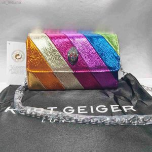 Sacs de soirée Kurt G Pochette de luxe Multi couleur Spliced Work Sac à main Élégant Mode Dîner Mini Sac Chaîne en métal Spliced Wallet Z230719