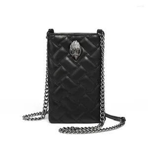 Kurt Geiger Mobile femmes sac avec diamant grille chaîne épaule à la mode en métal aigle tête bandoulière