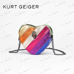 Abendtaschen KURT GEIGER Neue Umhängetasche Kontrast Regenbogen Splice Umhängetasche Britische Marke Designer Handtasche Mode Trend Damen Tasche T231214