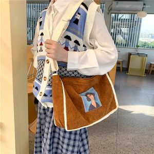 Sacs de soirée Dames Toile Corduroy Épaule Olde Worlde Look Femmes Messenger Sac Zipper Book Sac à main Eco Soft Tissu Fourre-tout pour les filles