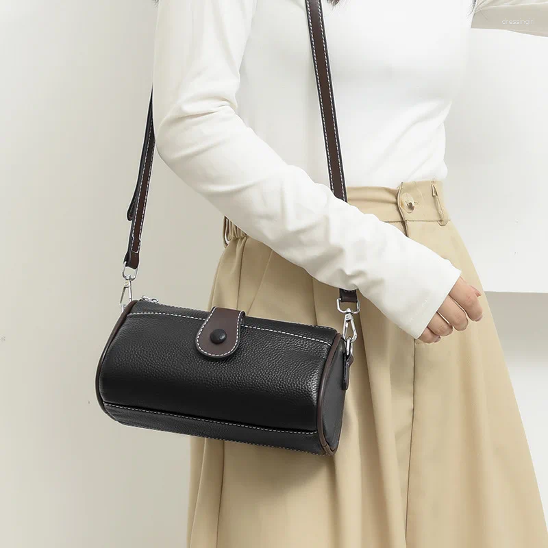 Evening Bags Ladies' Genuine Leather Handbag Women's Casual Messenger Bag Fashionable and Versatile Shoulder Phone Top Layer Cowhide