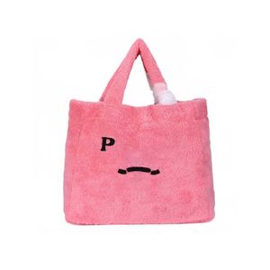 Avondtassen dames schoudertassen grote capaciteit eenvoudige winkelen messenger tas casual pluche meisjes tas ontwerper roze zwart wit 220926 223B