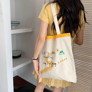 Avondtassen grote canvas schouder shopper tas voor vrouwen 2023 dames tote Koreaanse mode luxe ontwerper vrouwelijke handtassen student bolsas