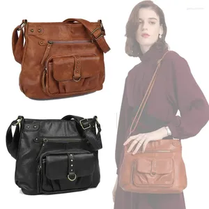 Sacs de soirée Sacs à main de grande capacité pour femmes en cuir Vintage épaule sac à bandoulière dames fourre-tout de luxe sac à main et sac à main