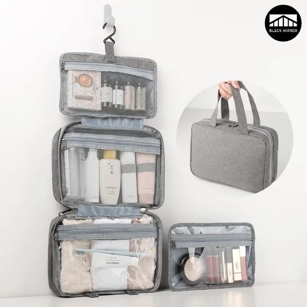 Bolsas de noche Bolsa de artículos de tocador de viaje de gran capacidad con gancho para colgar Bolsa de almacenamiento de cosméticos para baño impermeable Organizador de maquillaje Bolsa de lavado 231031