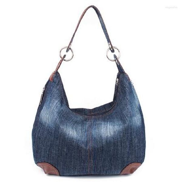 Bolsos de noche grandes de mezclilla para mujer, bolso de mano para mujer, bolsos grandes y bolsos de mano, bolso de mano Jean Shopper, mensajero, bandolera cruzada