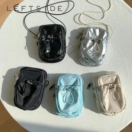 Sacos de noite Leftside Y2K Bonito Prata Mini Multi Grade Camada Crossbody para Mulheres 2023 Marca de Luxo Bolsas de Telefone Feminino Batom Bag 231123