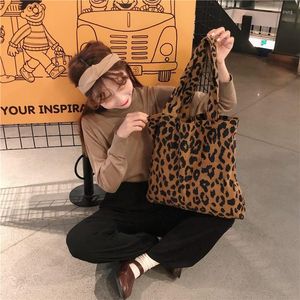 Sacs de soirée imprimé léopard velours côtelé sac à bandoulière shopping automne et hiver femme