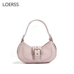 Avondtassen LOERSS Onderarmtas Split lederen crossbody verstelbare riem Halve maan Casual schoudertas voor dames Veelzijdige handtas 230804