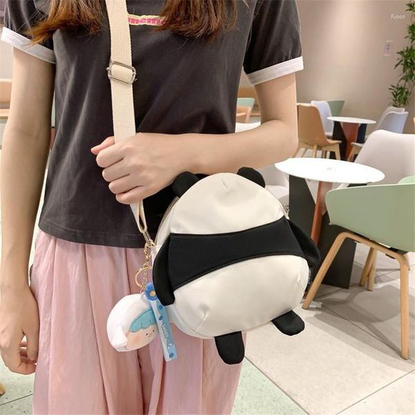 Sacs de soirée Lolita Harajuku mignon Panda sac à bandoulière noir blanc messager pour femmes filles Nylon dessin animé