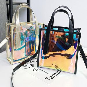 Sacs de soirée Bande De Luxe Femmes PVC Sac À Bandoulière De Mode Transparent Clair Sac À Main Messenger Gelée De Bonbons Couleur Bandoulière Fourre-Tout Bourse 230724