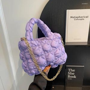 Bolsas de la noche Cadena de diseñador de lujo Nylon Plaid Quilted Las mujeres plisadas Plaated Bag Cashbody Bag Crossbody Small Cloud Tote