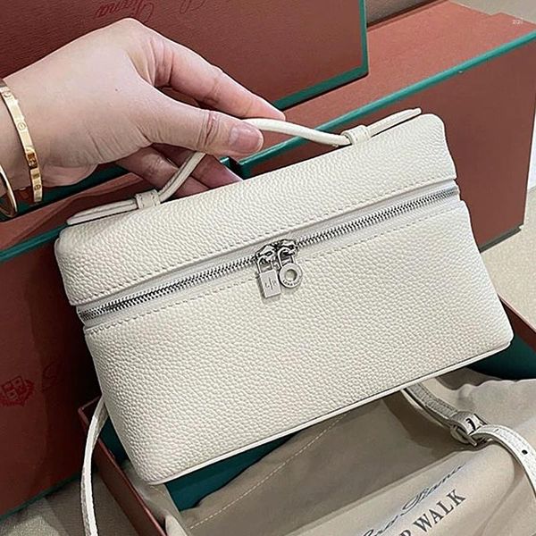 Bolsos de noche Diseñador de lujo Mini bolso de mujer Tendencia de cuero Avestruz Grano Vip Caja de almuerzo Bolsa de alta calidad Cosmética Crossbody