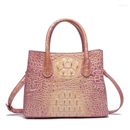 Sacs de soirée de luxe en cuir véritable sac à main pour femme mode motif crocodile sac à bandoulière fille rose poignée supérieure