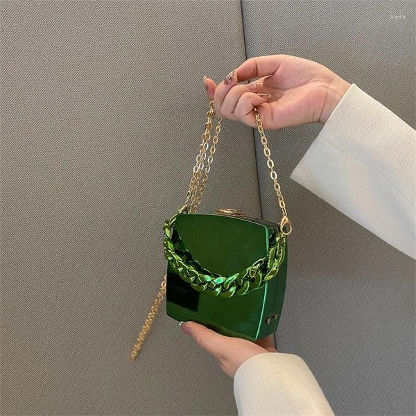 Bolsos de noche Bolsos de fiesta verde de lujo para mujer 2024 Hombro Crossbody Caja de lápiz labial Diseño Mini monederos y bolsos