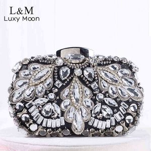 Sacs de soirée de luxe strass pochette pour femmes sac de soirée élégant femme mariage exquis sacs à main et sacs à main noir sac à bandoulière X737h 220318