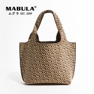 Bolsos de noche MABULA moda tejido estampado mujer hombro gran capacidad Casual bolso de mano mujer diseño Simple bolsos de ganchillo 230412