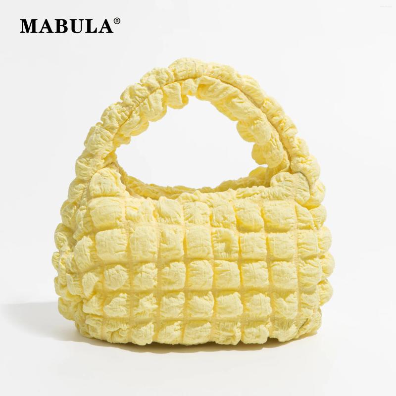 Evening Bags MABULA Fashion Padded Bubble Bag For Women Casual Plaited Quilted Handbags Girls Small Tote Phone Purses Solid Color