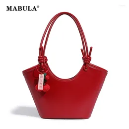 Sacs de soirée Mabula Knot STRAP Women's Red Basket Tote Sac 2 PCS Set EXQUISITE CUIR SUPHER SHOP HOPSE PRISE DIMPLE SIMPET