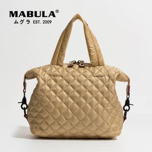 Sacs de soirée Mabula Luxury Design Down Tote Pagité sac matelassé Handle Handle Sac à main décontractée épaule Femelle Crossbody 231013