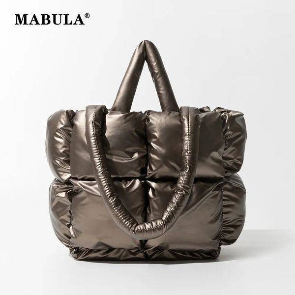 Sacs de soirée Mabula hiver luxe plume vers le bas rembourré fourre-tout sac à main matelassé marque design épaule sacs à main grande capacité femmes oreiller sac 231006