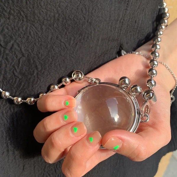 Sacs de soirée Mini sac femmes cristal chaînes circulaires paillettes mode moraillon transparent épaule sac à main ornement doux