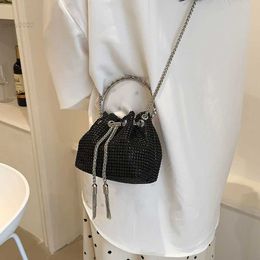 Sacs de soirée Mini Bling Bucket Sacs pour femmes 2023 Spring Chain Crossbody Bag Fashion Designer Femme Luxury Y2k Sacs à main et sacs à main Bolsas
