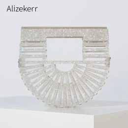 Avondtassen Mini helder acryl clutch portemonnee Designer ketting transparant uitgehold halfronde crossbody bruiloftsfeest 231017